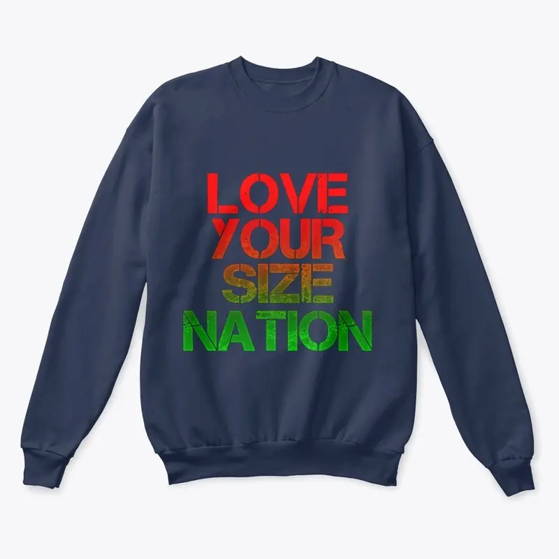 LOVE YOUR SIZE NATION holiday colors