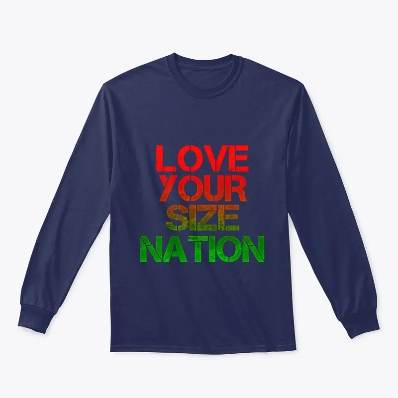 LOVE YOUR SIZE NATION holiday colors