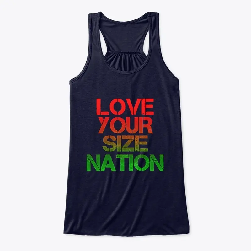 LOVE YOUR SIZE NATION holiday colors