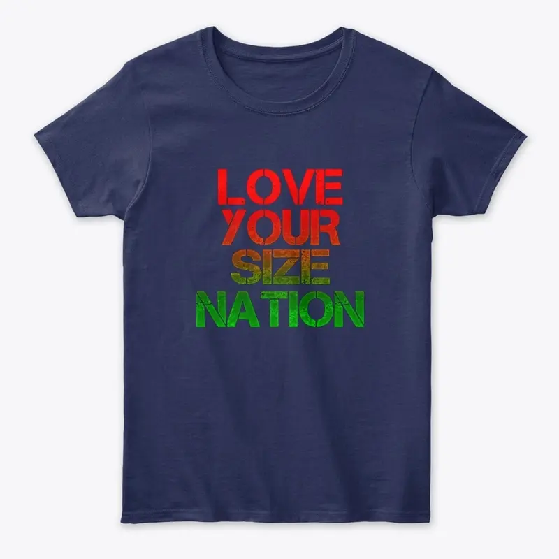 LOVE YOUR SIZE NATION holiday colors