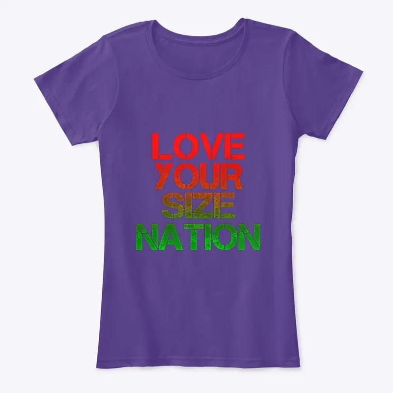 LOVE YOUR SIZE NATION holiday colors